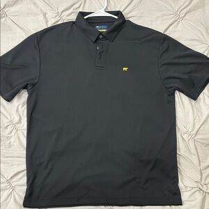 Men's Black Polo Shirt with Yellow Logo